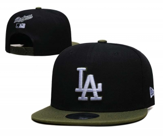 MLB Los Angeles Dodgers New Era Black Khaki Green 9FIFTY Snapback Hat 6052