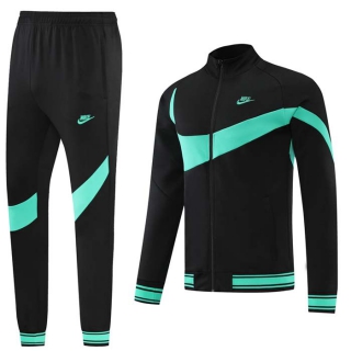 Men's Nike Athletic Full Zip Jacket Sweatsuits Black Aqua