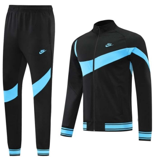 Men's Nike Athletic Full Zip Jacket Sweatsuits Black Light Blue (2)