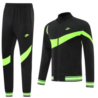 Men's Nike Athletic Full Zip Jacket Sweatsuits Black Neon Green (1)