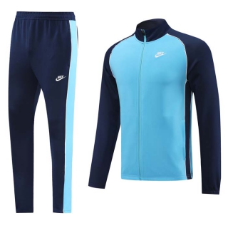 Men's Nike Athletic Full Zip Jacket Sweatsuits Light Blue Navy