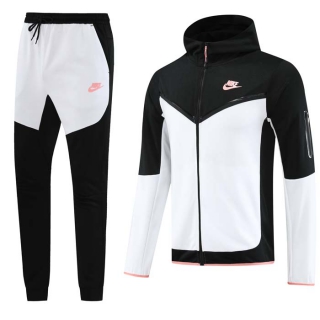 Men's Nike Athletic Full Zip Jacket Hoodie Sweatsuits Black White