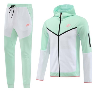 Men's Nike Athletic Full Zip Jacket Hoodie Sweatsuits Light Green White