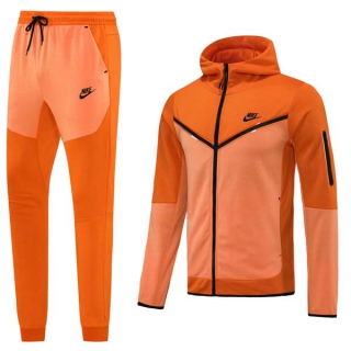 Men's Nike Athletic Full Zip Jacket Hoodie Sweatsuits Orange