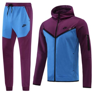 Men's Nike Athletic Full Zip Jacket Hoodie Sweatsuits Purple Blue