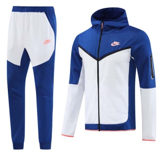 Men's Nike Athletic Full Zip Jacket Hoodie Sweatsuits Royal White