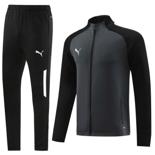 Men's Puma Athletic Full Zip Jacket Sweatsuits Black Charcoal (1)