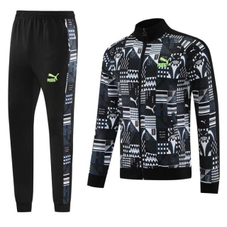 Men's Puma Athletic Full Zip Jacket Sweatsuits Black Gray (2)