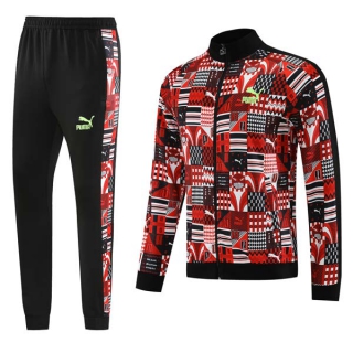 Men's Puma Athletic Full Zip Jacket Sweatsuits Black Red