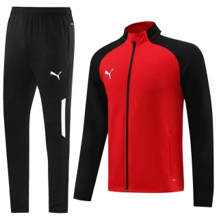 Men's Puma Athletic Full Zip Jacket Sweatsuits Red Black (1)
