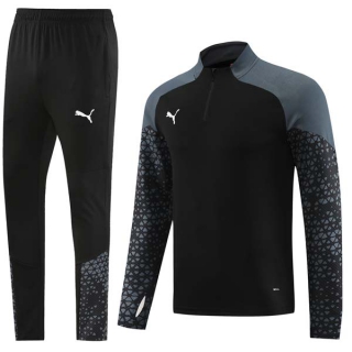 Men's Puma Athletic Half Zip Jacket Sweatsuits Black Charcoal