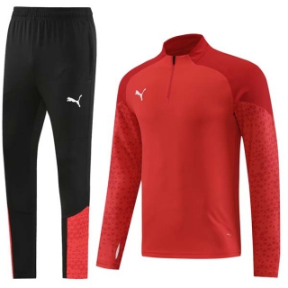 Men's Puma Athletic Half Zip Jacket Sweatsuits Red Black