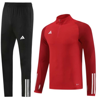 Men's Adidas Athletic Half Zip Jacket Sweatsuits Red Black (1)