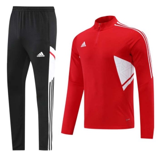 Men's Adidas Athletic Half Zip Jacket Sweatsuits Red Black (2)
