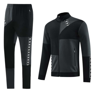 Men's Adidas Athletic Full Zip Jacket Sweatsuits Black Charcoal (1)