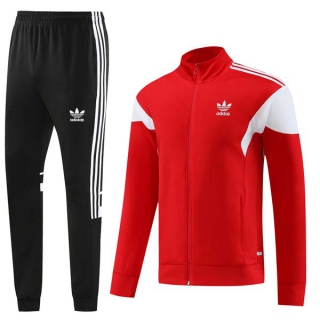 Men's Adidas Athletic Full Zip Jacket Sweatsuits Red Black (3)