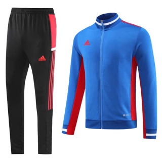 Men's Adidas Athletic Full Zip Jacket Sweatsuits Royal Black