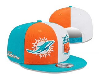NFL Miami Dolphins New Era Orange Aqua 2023 Sideline 9FIFTY Snapback Hat 3010