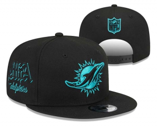 NFL Miami Dolphins New Era Black Goth Side Script 9FIFTY Snapback Hat 3009