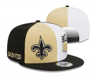 NFL New Orleans Saints New Era Vegas Gold Black 2023 Sideline 9FIFTY Snapback Hat 3042