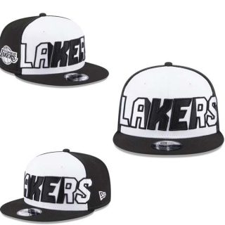 NBA Los Angeles Lakers New Era White Black Back Half 9FIFTY Snapback Hat 2129