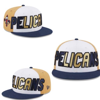 NBA New Orleans Pelicans New Era White Navy Back Half 9FIFTY Snapback Hat 2011