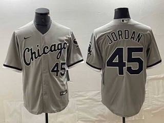 Men's Chicago White Sox #45 Michael Jordan Gray Stitched MLB Cool Base Nike Jersey