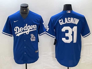 Men's Los Angeles Dodgers #31 Tyler Glasnow Blue Stitched Cool Base Nike Jerseys
