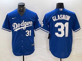 Men's Los Angeles Dodgers #31 Tyler Glasnow Blue White Number Stitched Cool Base Nike Jersey