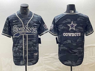 Men's Dallas Cowboys Camo Team Big Logo With Patch Cool Base Stitched Baseball Jersey