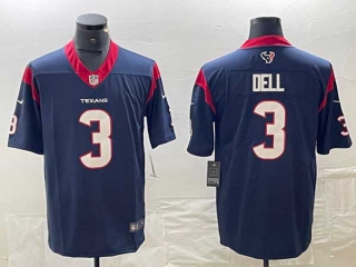 Men's Houston Texans #3 Tank Dell Navy 2023 F.U.S.E. Vapor Untouchable Football Stitched Jersey