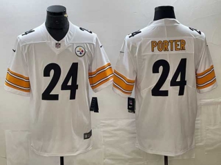 Men's Pittsburgh Steelers #24 Joey Porter Jr. White 2023 Draft Vapor Untouchable Limited Stitched Jersey