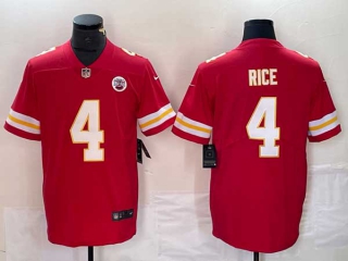 Men’s Kansas City Chiefs #4 Rashee Rice Red Vapor Untouchable Limited Stitched Football Jersey