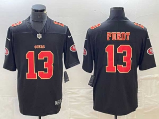 Men's San Francisco 49ers #13 Brock Purdy Black Red Vapor Untouchable Stitched Limited Jersey