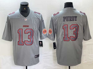 Men's San Francisco 49ers #13 Brock Purdy Gray Atmosphere Fashion Football Stitched Jerseys