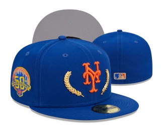 MLB New York Mets New Era Royal Gold Leaf 50th Anniversary 59FIFTY Fitted Hat 3002