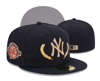 MLB New York Yankees New Era Navy Gold Leaf 100th Anniversary 59FIFTY Fitted Hat 3013