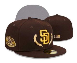 MLB San Diego Padres New Era Brown Gold Leaf 50th Anniversary 59FIFTY Fitted Hat 3001