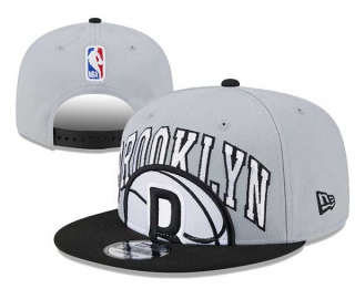 NBA Brooklyn Nets New Era Gray Black Tip-Off Two-Tone 9FIFTY Snapback Hat 3034