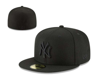 Wholesale MLB New York Yankees New Era Black On Black 59FIFTY Fitted Hat 0511
