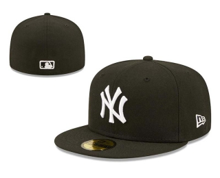 Wholesale MLB New York Yankees New Era Black White Logo 59FIFTY Fitted Hat 0513