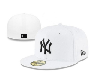 Wholesale MLB New York Yankees New Era White Black Logo 59FIFTY Fitted Hat 0521