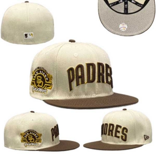 Wholesale MLB San Diego Padres New Era Cream Brown 59FIFTY Fitted Hat 0505