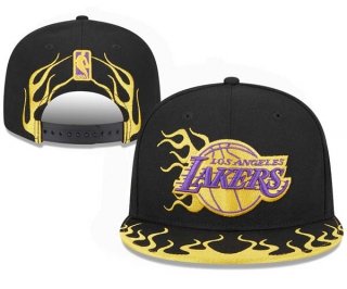NBA Los Angeles Lakers New Era Black Gold Rally Drive Flames 9FIFTY Snapback Hat 3104