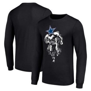 Men's NFL Dallas Cowboys Black Starter Logo Graphic Long Sleeves T-Shirt