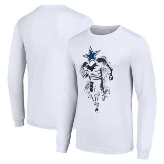 Men's NFL Dallas Cowboys White Starter Logo Graphic Long Sleeves T-Shirt