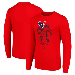 Men's NFL Houston Texans Red Starter Logo Graphic Long Sleeves T-Shirt