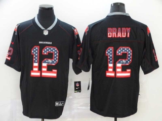 Men's Tampa Bay Buccaneers #12 Tom Brady Black USA Flag Fashion Color Rush Limited Jersey