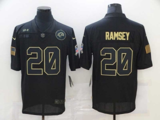 Men's Los Angeles Rams #20 Jalen Ramsey Black 2020 Salute To Service Stitched NFL Nike Limited Jersey