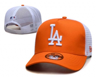 MLB Los Angeles Dodgers New Era Orange White Trucket Mesh 9FORTY Adjustable Hat 2281